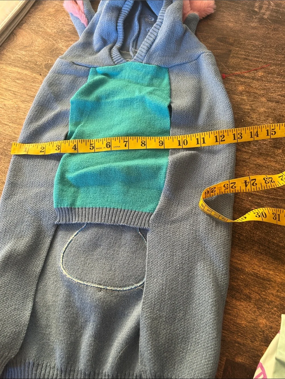 Disney Stitch Blue Plush Pet Hoodie
